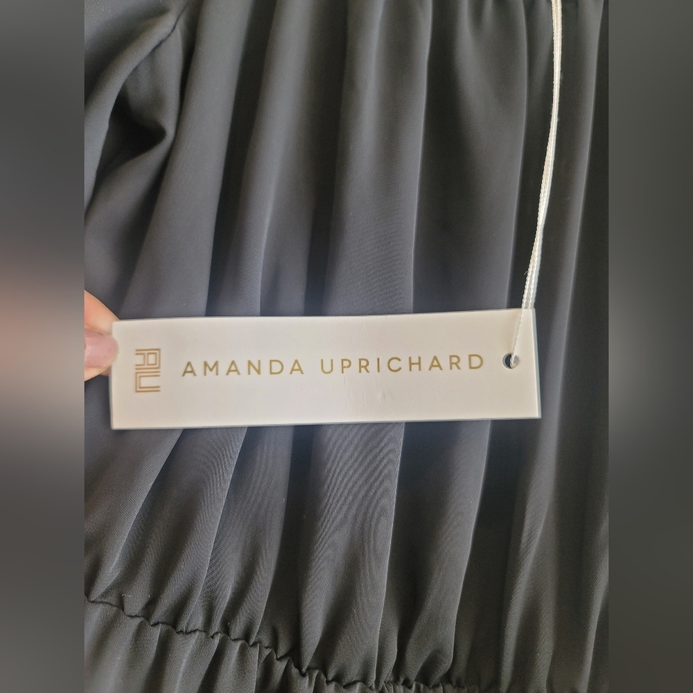 AMANDA UPRICHARD CLASSIC LIYTLE Black dress with Puff Sleeves NWT SIZE 8P - Picture 6 of 10